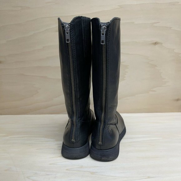 Born Womens Minnola Black Leather Knee High Riding Boots Back Zip Size 8.5 - Picture 5 of 9